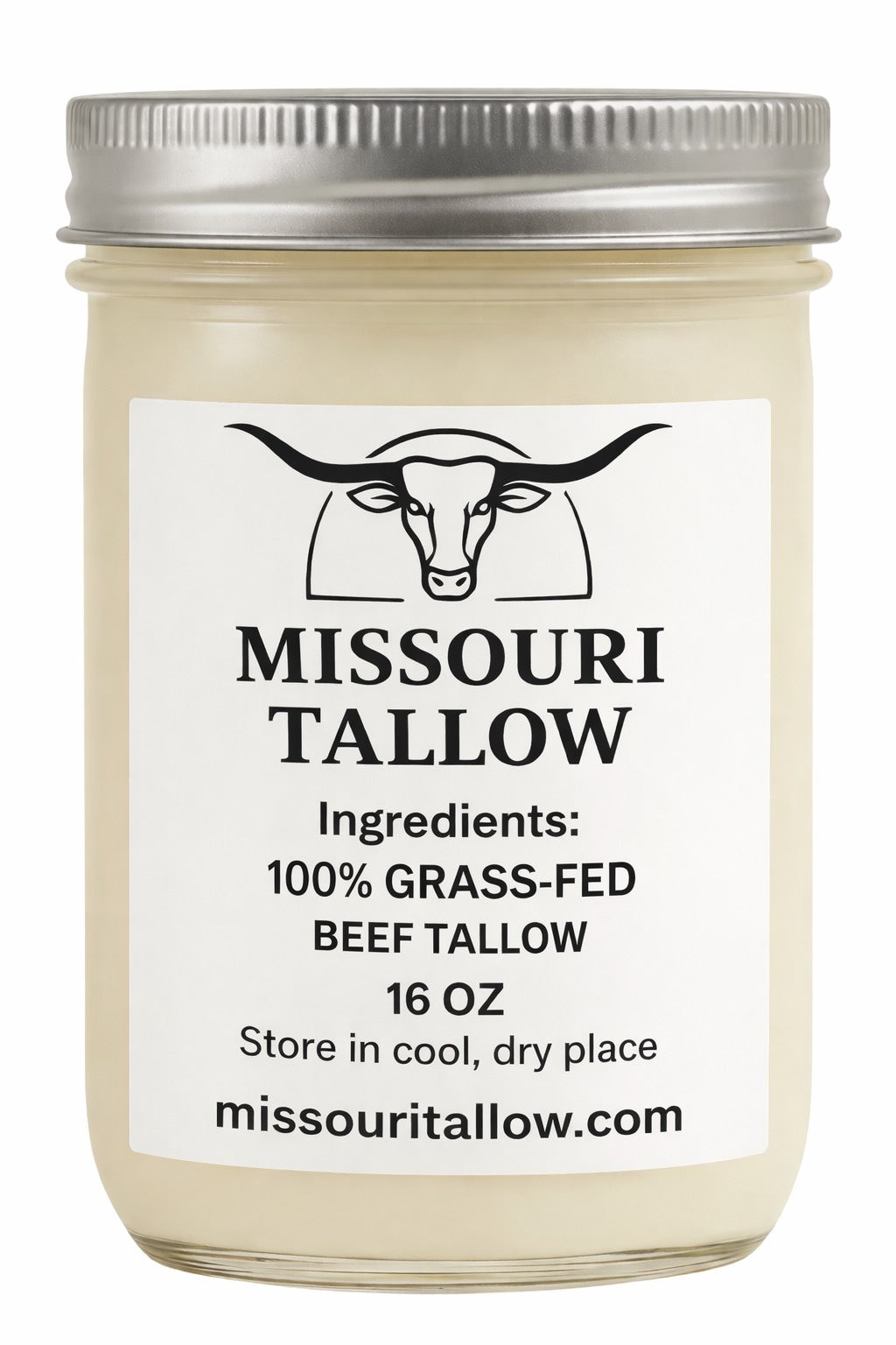 Single Jar – 16oz Grass-Fed/Grass-Finished Missouri Tallow